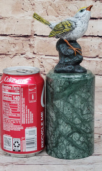 Bronze Songbird Finch on Green Marble Base by Milo