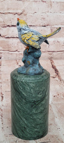Love Birds Finial Cast Brass/Bronze OLD~ Beautiful Patina Finch Finches Pigeons