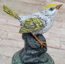 Bronze Songbird Finch on Green Marble Base by Milo