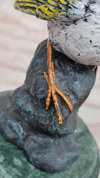 Bronze Songbird Finch on Green Marble Base by Milo