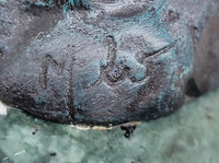 Bronze Songbird Finch on Green Marble Base by Milo
