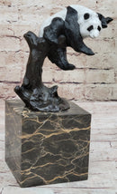 Bronze Panda Bear on Marble Base by Milo