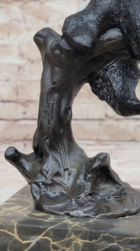 Bronze Panda Bear on Marble Base by Milo