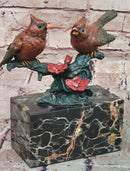 Signed Original Milo Two Cardinal Love Bird Genuine Bronze Sculpture Statue