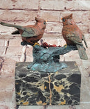 Signed Original Milo Two Cardinal Love Bird Genuine Bronze Sculpture Statue