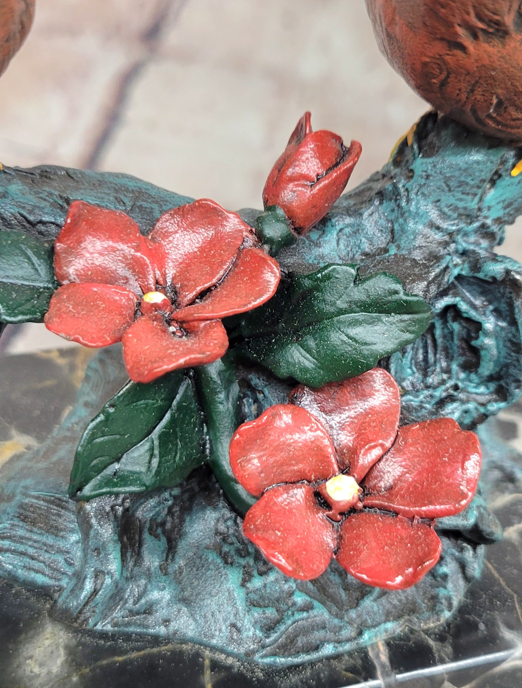 Signed Original Milo Two Cardinal Love Bird Genuine Bronze Sculpture Statue