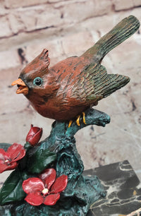 Signed Original Milo Two Cardinal Love Bird Genuine Bronze Sculpture Statue