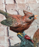 Signed Original Milo Two Cardinal Love Bird Genuine Bronze Sculpture Statue