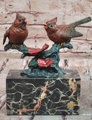 Signed Original Milo Two Cardinal Love Bird Genuine Bronze Sculpture Statue