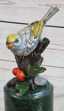 Colorful Finch Goldfinch Song Bird Bronze Metal Sculpture