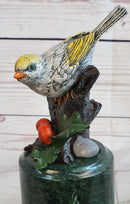 Colorful Finch Goldfinch Song Bird Bronze Metal Sculpture