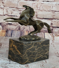Abstract Modern Horse Bronze Sculpture on Marble Base
