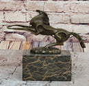 Abstract Modern Horse Bronze Sculpture on Marble Base