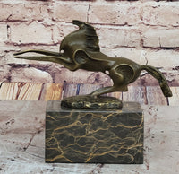 Abstract Modern Horse Bronze Sculpture on Marble Base