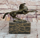 Abstract Modern Horse Bronze Sculpture on Marble Base