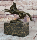 Abstract Modern Horse Bronze Sculpture on Marble Base