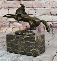 Abstract Modern Horse Bronze Sculpture on Marble Base