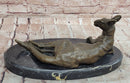 Kangaroo Bronze Statues Animal Metal Sculpture Home Decor Signed Cesaro
