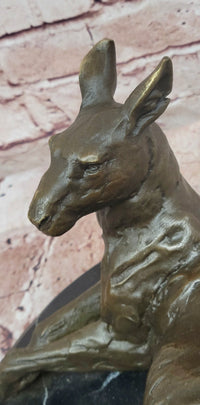 Kangaroo Bronze Statues Animal Metal Sculpture Home Decor Signed Cesaro