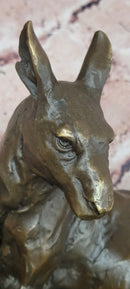 Kangaroo Bronze Statues Animal Metal Sculpture Home Decor Signed Cesaro