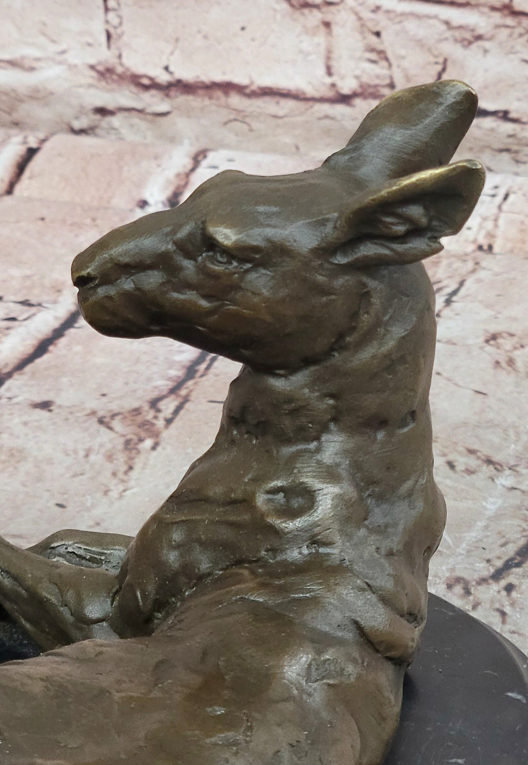 Kangaroo Bronze Statues Animal Metal Sculpture Home Decor Signed Cesaro