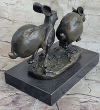 Art Deco Hares Rabbit Bronze Sculpture Easter Bunny Marble
