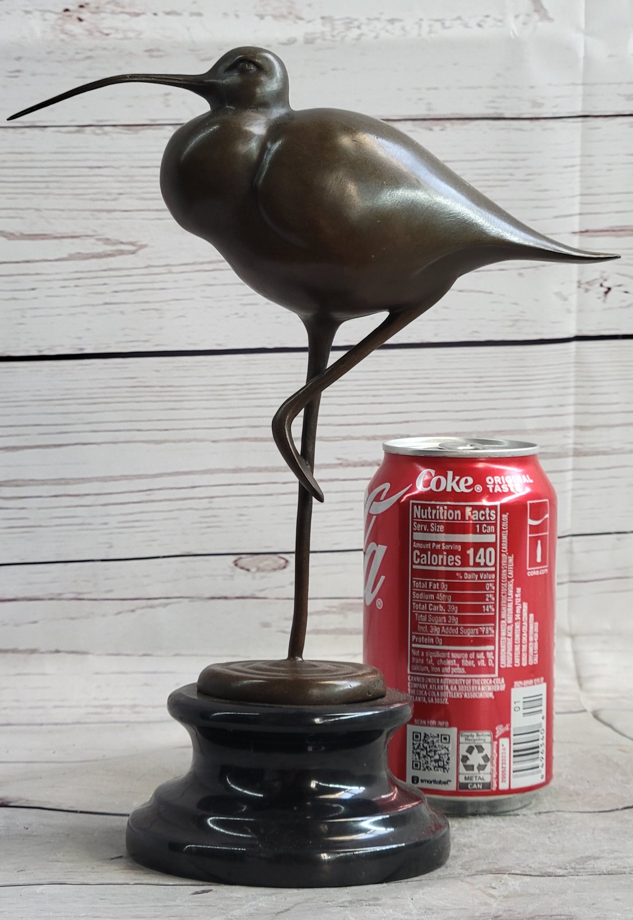 Egret Heron Wetlands Coastal Wading Bird Bronze Marble Art