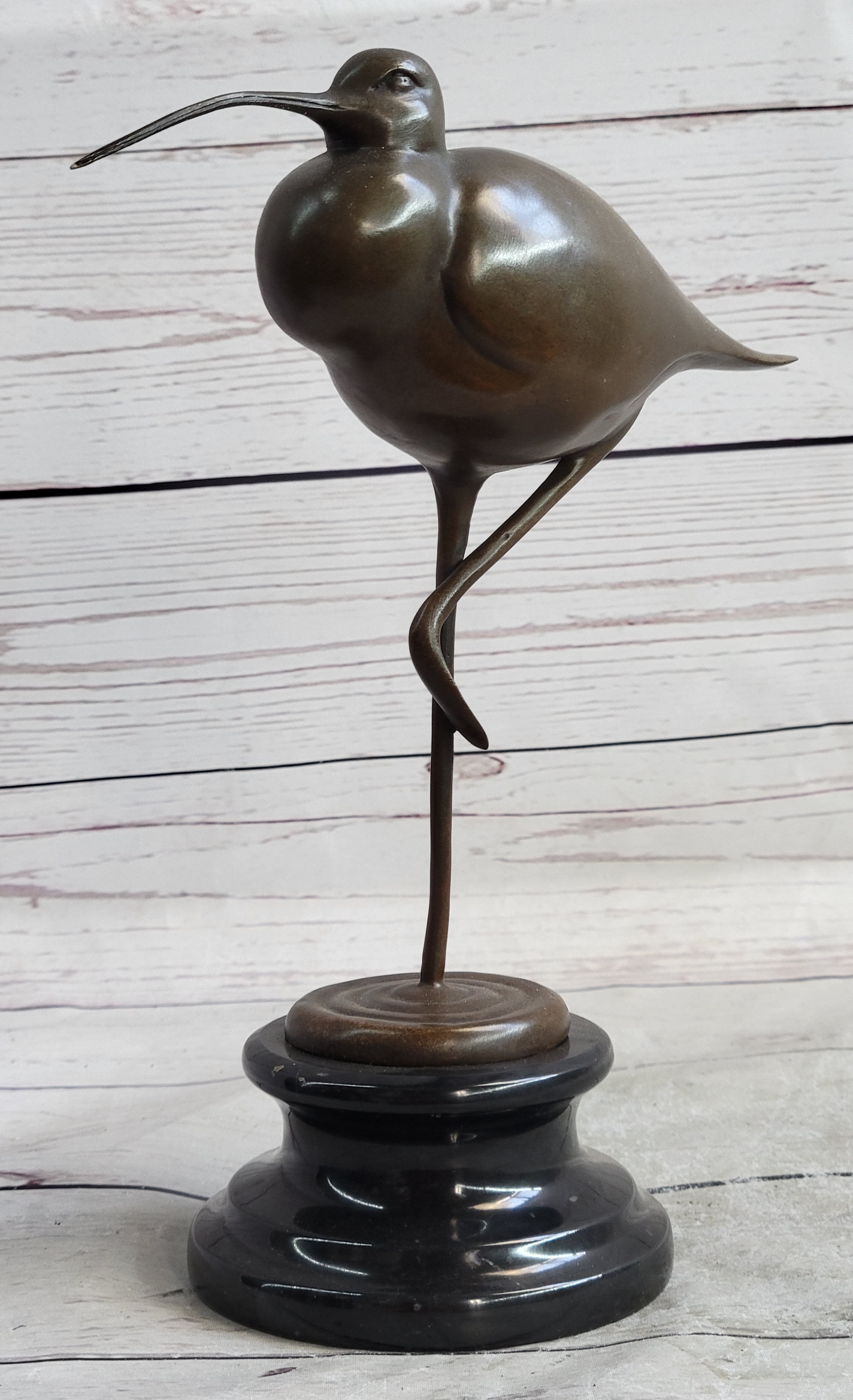 Egret Heron Wetlands Coastal Wading Bird Bronze Marble Art