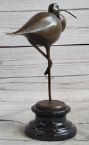 Egret Heron Wetlands Coastal Wading Bird Bronze Marble Art