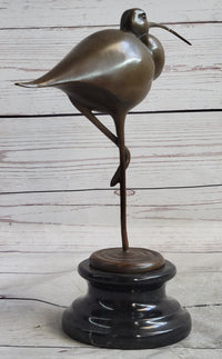 Egret Heron Wetlands Coastal Wading Bird Bronze Marble Art