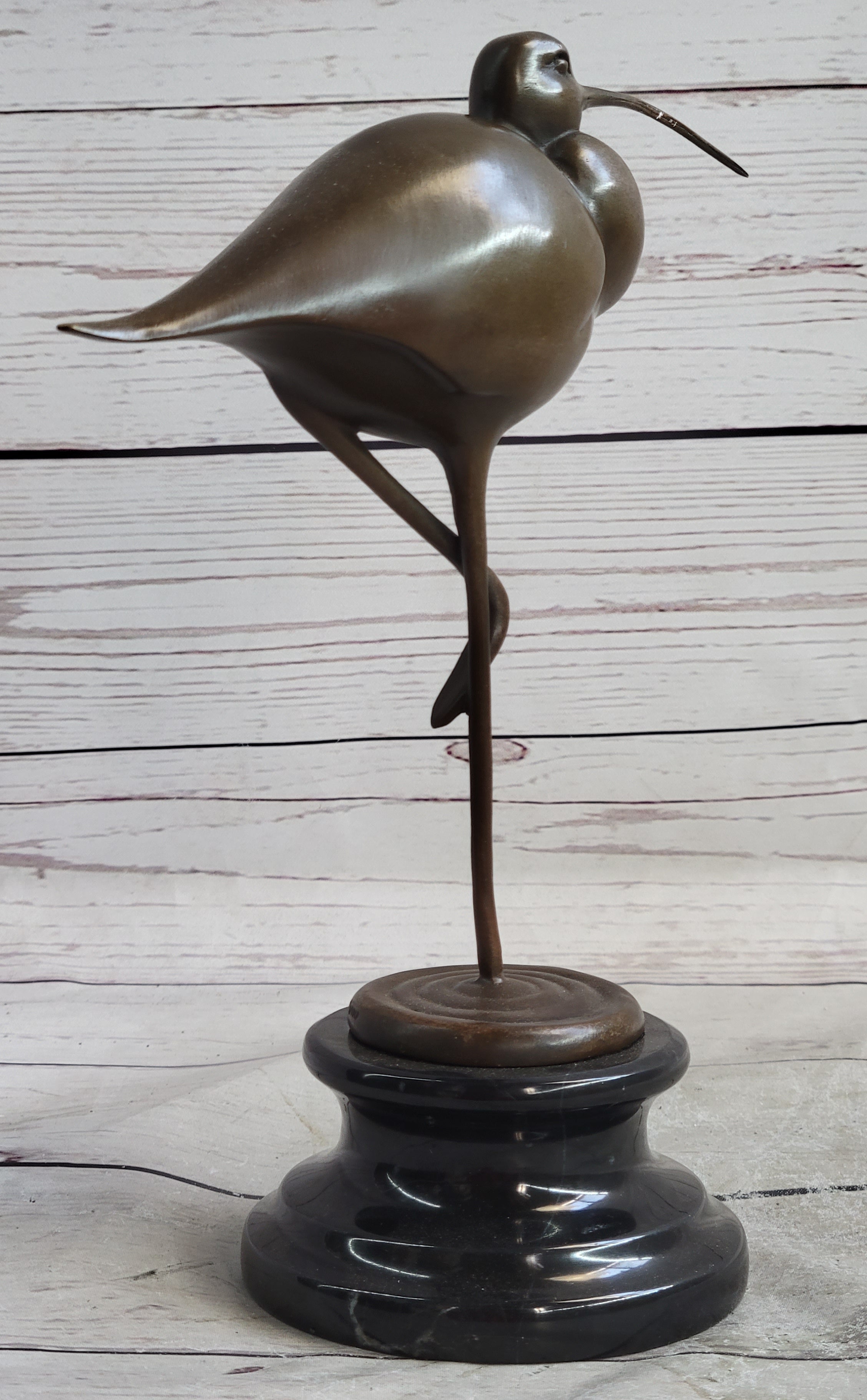 Egret Heron Wetlands Coastal Wading Bird Bronze Marble Art