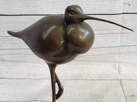 Egret Heron Wetlands Coastal Wading Bird Bronze Marble Art