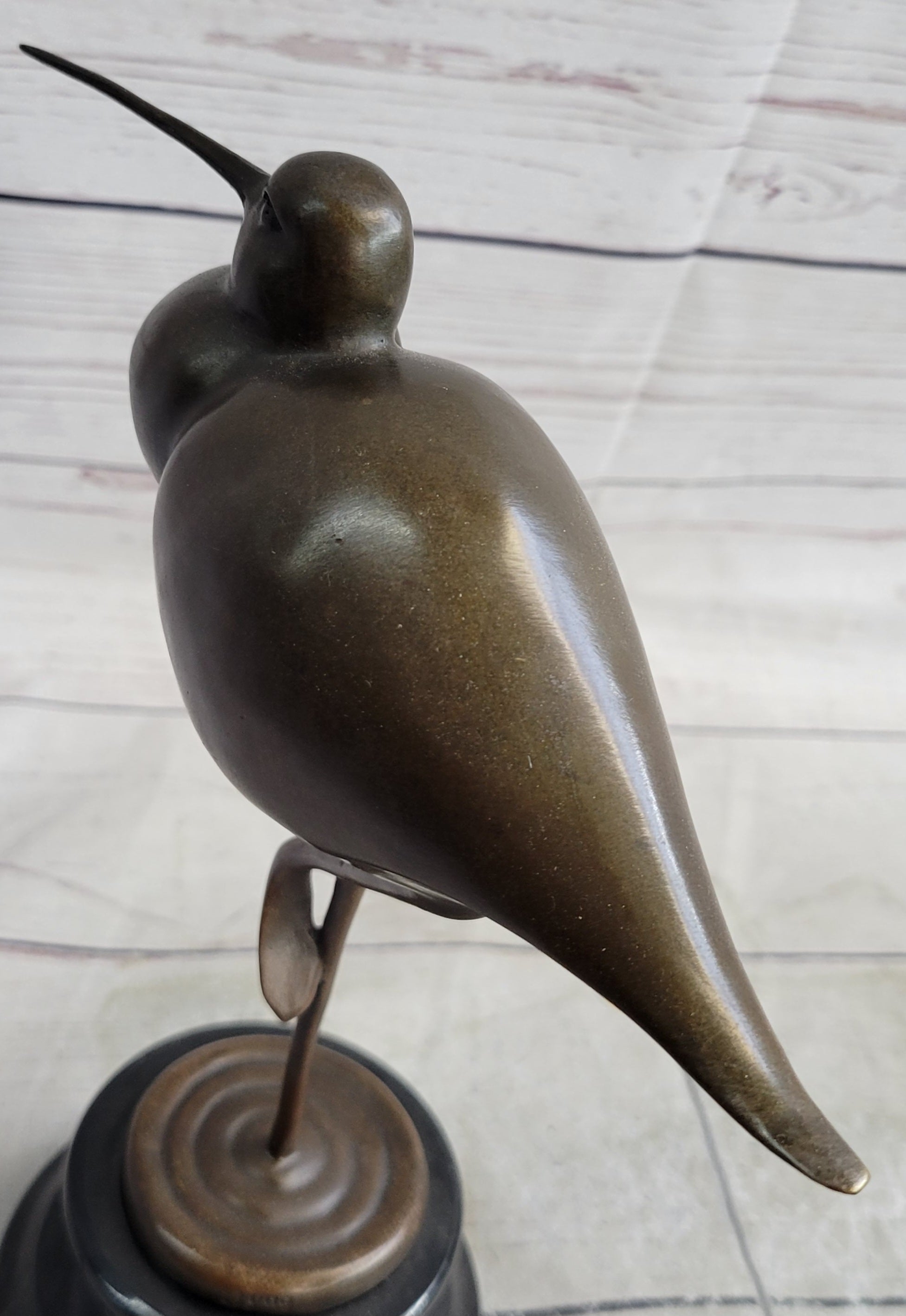 Egret Heron Wetlands Coastal Wading Bird Bronze Marble Art