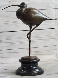 Egret Heron Wetlands Coastal Wading Bird Bronze Marble Art