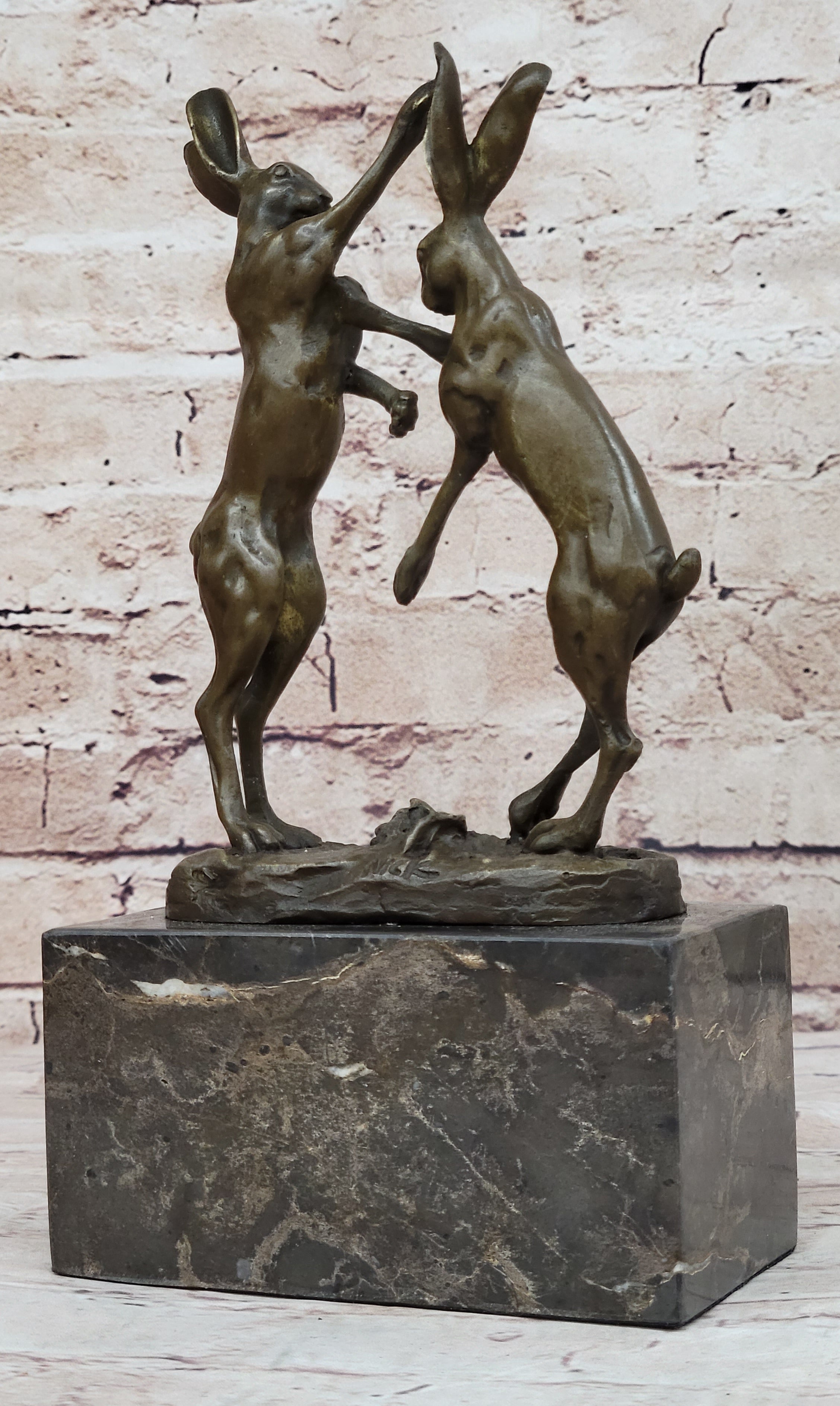 Boxing Hares Hot Cast Bronze Sculpture by Milo