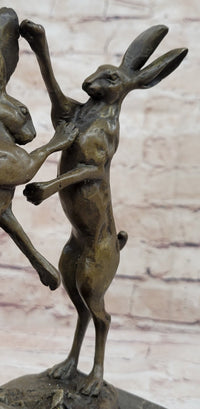Boxing Hares Hot Cast Bronze Sculpture by Milo