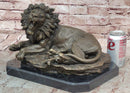Bronze Statue Animal Roaring Lion Sculpture Garden Figurine Signed Juno