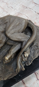 Bronze Statue Animal Roaring Lion Sculpture Garden Figurine Signed Juno