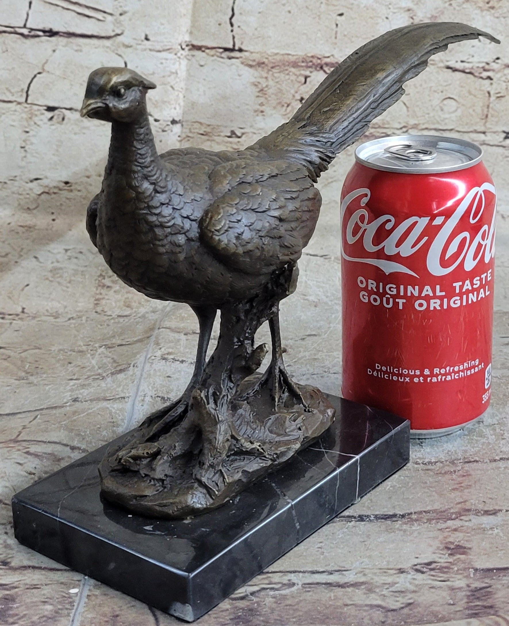 Pheasant Bronze Sculpture Grouse Hunter Wildlife Art