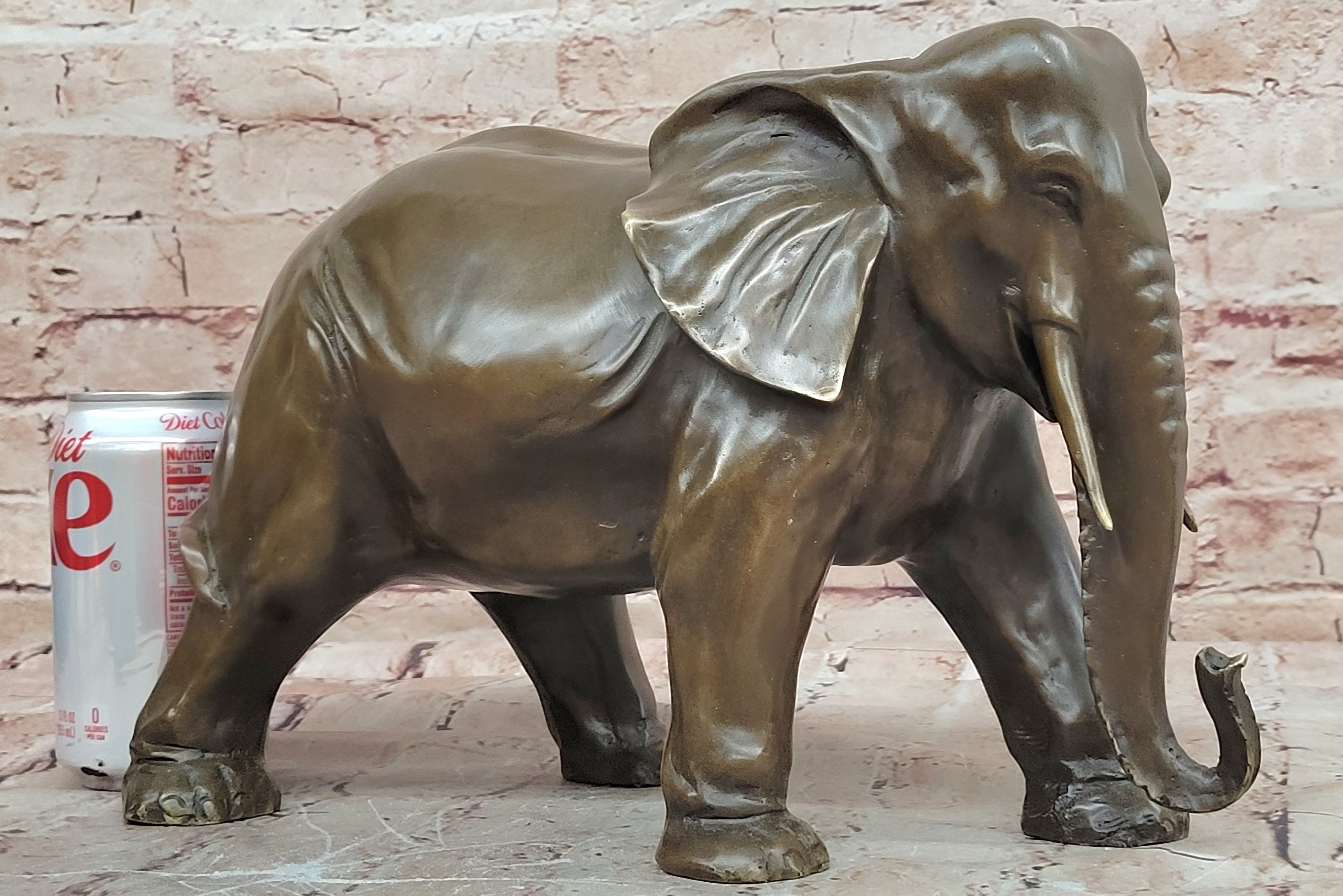 Hand Made Signed Juno Bronze Animal Sculpture Elephant Decoration Metal Figurine