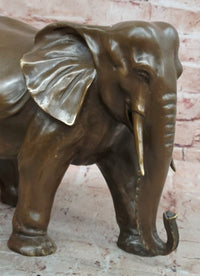 Hand Made Signed Juno Bronze Animal Sculpture Elephant Decoration Metal Figurine