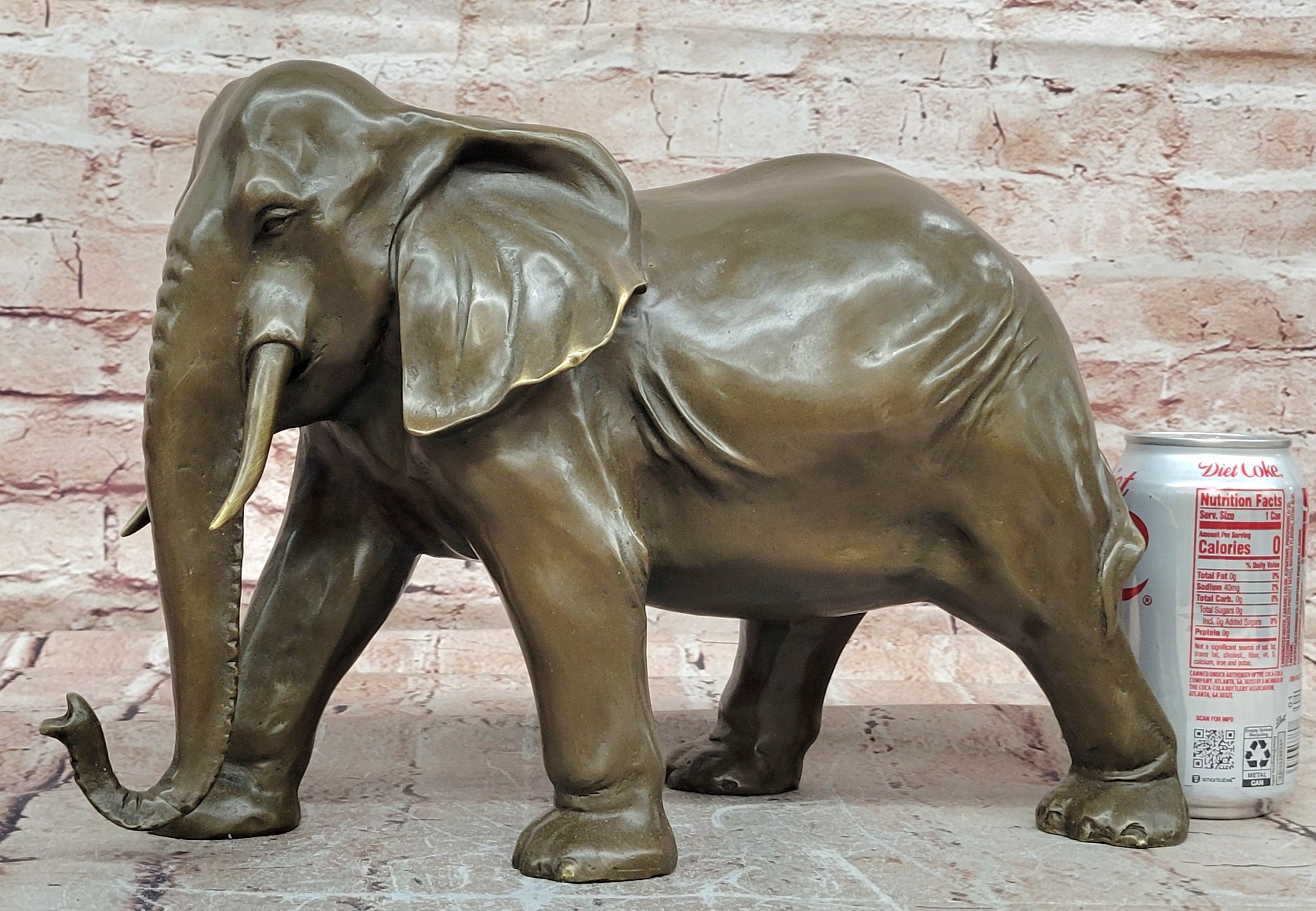 Signed Original Juno Elephant Bronze Sculpture Animal Statue Figurine Figure