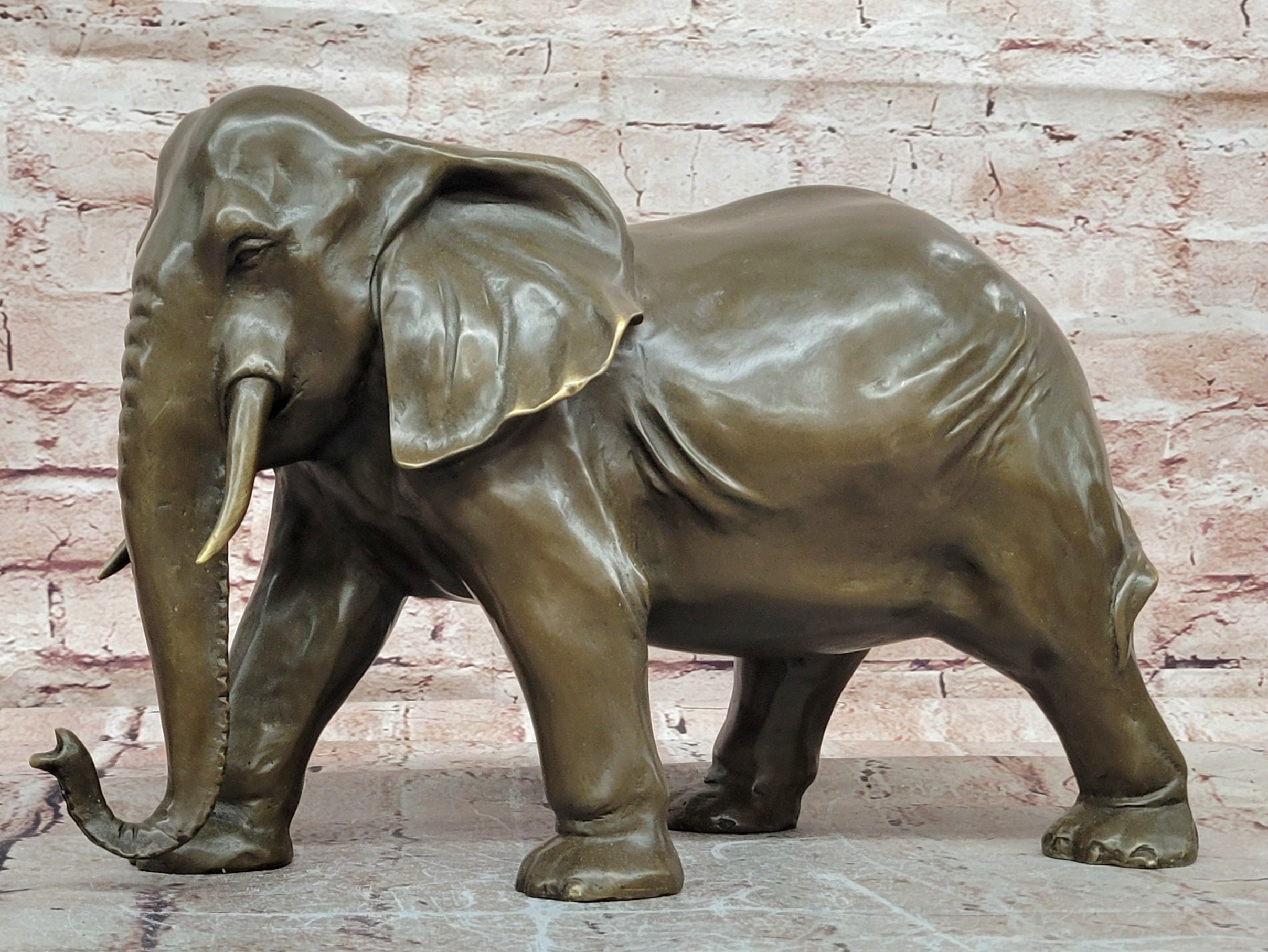 Signed Original Juno Elephant Bronze Sculpture Animal Statue Figurine Figure