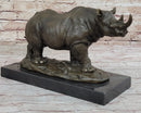 Rhinoceros Rhino Safari Wildlife Bronze Sculpture Signed Art