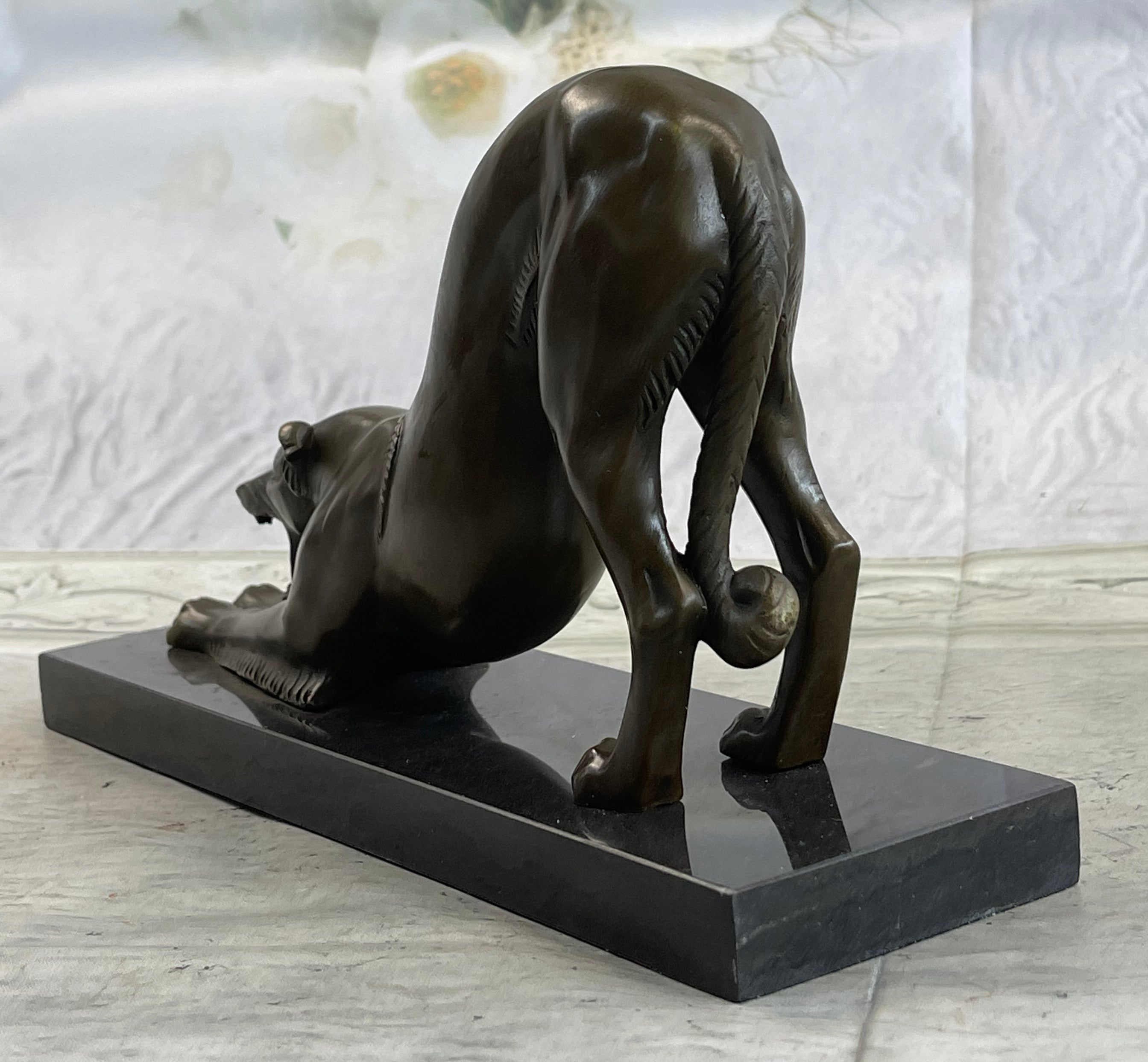 Greyhound or Saluki Racing Dog Bronze Sculpture 6" x 10"