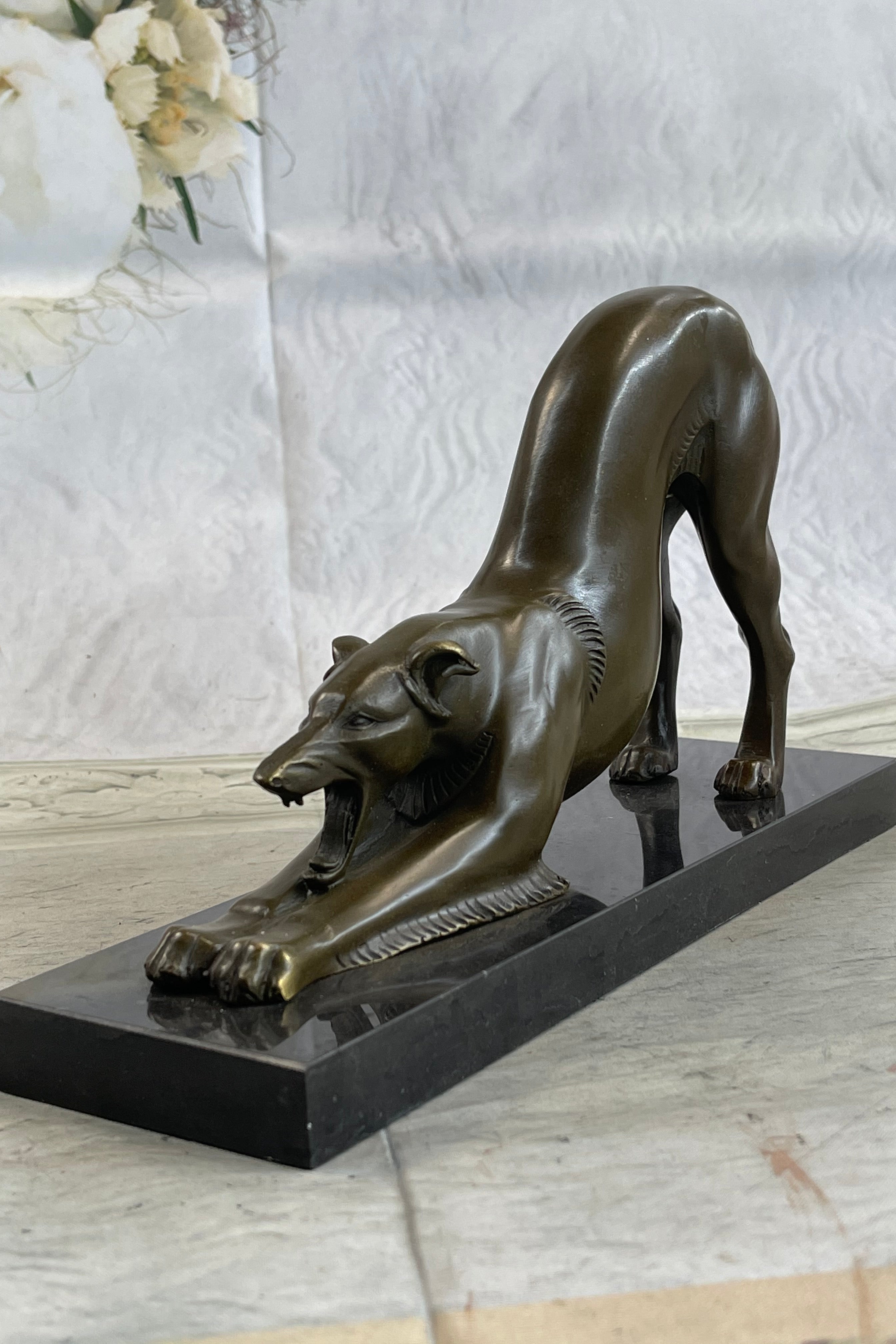 Greyhound or Saluki Racing Dog Bronze Sculpture 6" x 10"