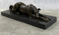 Signed Carvin Greyhound Dog Bronze Art Deco Sculpture