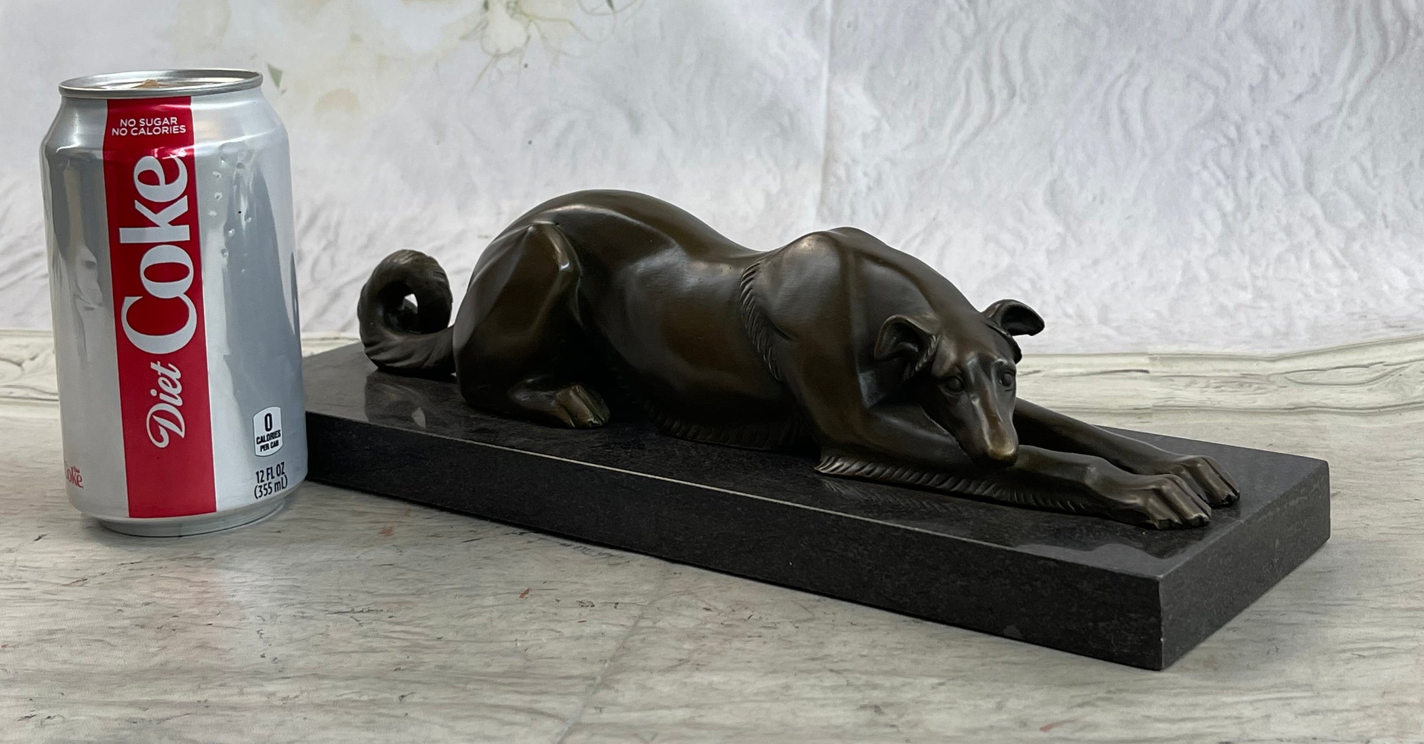 Signed Carvin Greyhound Dog Bronze Art Deco Sculpture