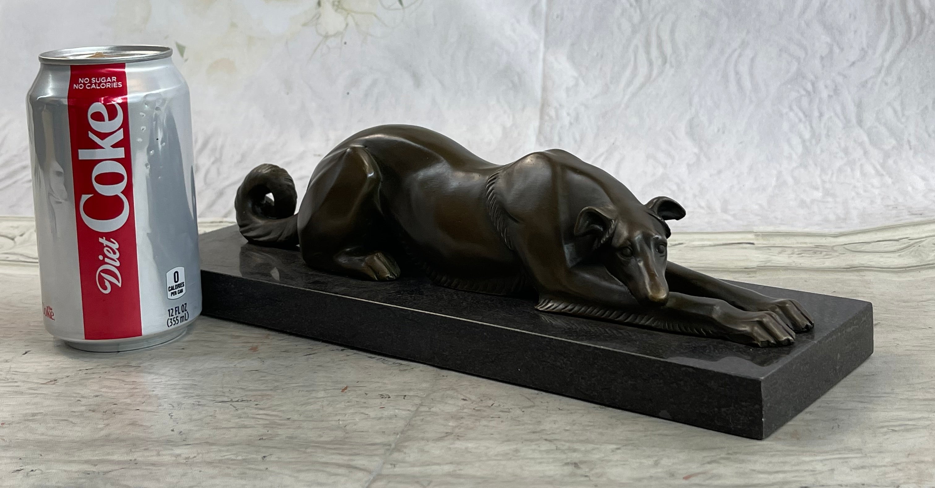 Signed Carvin Greyhound Dog Bronze Art Deco Sculpture