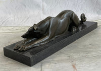 Signed Carvin Greyhound Dog Bronze Art Deco Sculpture